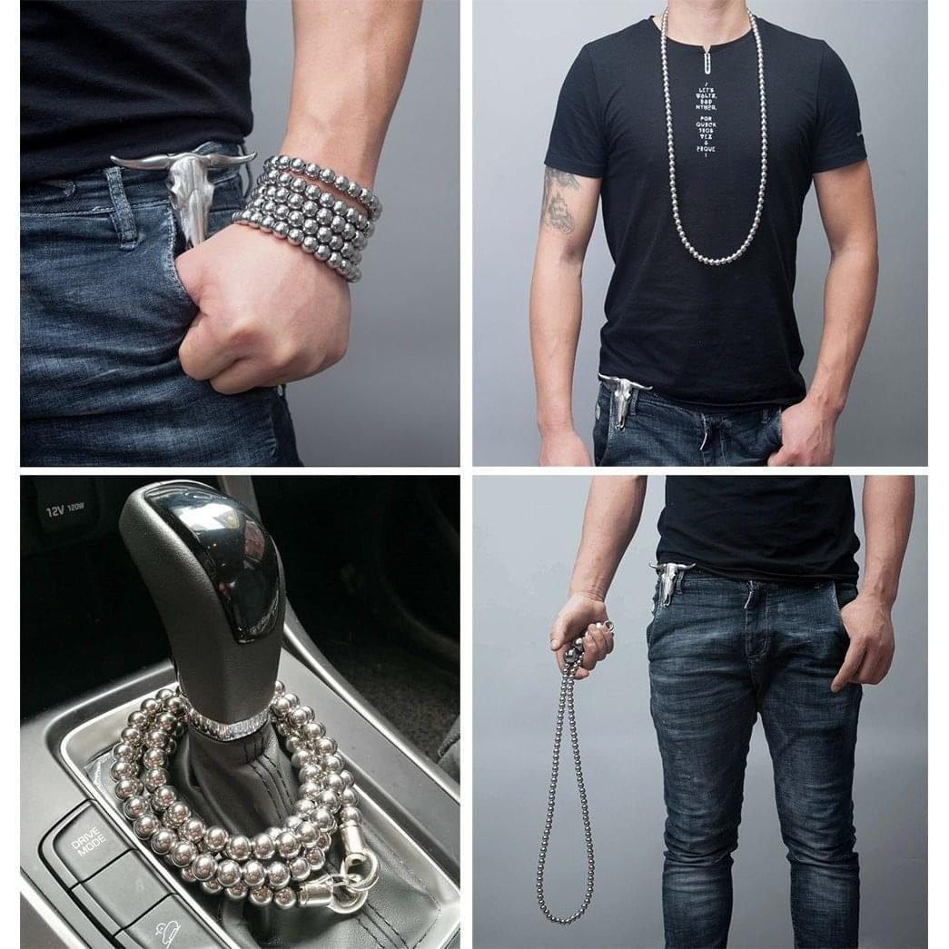 Acala Full Stainless Steel Self Defense Beads Bracelet - Image 4